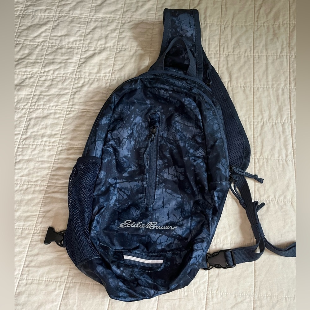 Eddie Bauer NWOT Stowaway Packable Sling Bag- blue